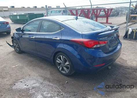 2016 Hyundai Elantra Limited z USA, uszkodzony, nr VIN 5NPDH4AE3GH652622